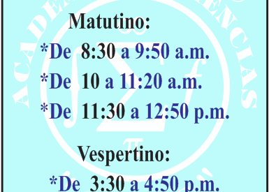 Horario de cursos propedéuticos GAUSS Mérida